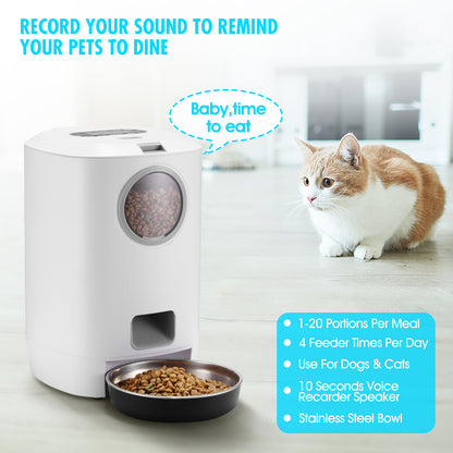 YES4PETS 4.5L Visible Automatic Digital Pet Dog Cat Feeder Food Bowl Dispenser