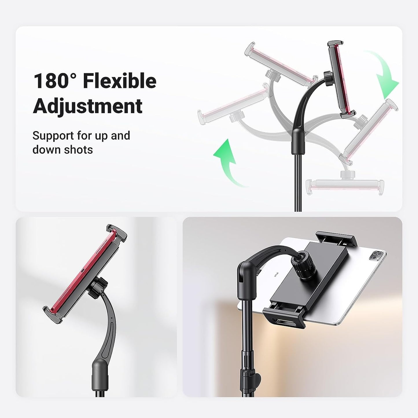 UGREEN 15647 2-in-1 Tablet (Max 12.9 inch) + Phone (Max 7.2 inch) Tripod Stand