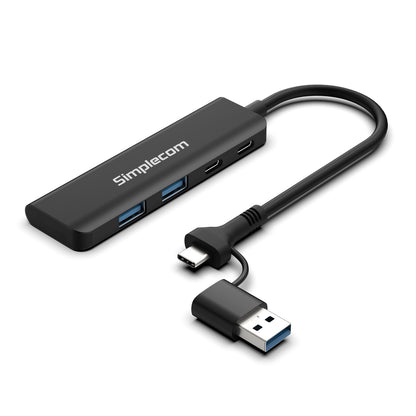 Simplecom CH385 SuperSpeed USB-A and USB-C 4-Port Combo Hub USB 3.2 Gen 1 (2x USB-A and 2x USB-C Ports)