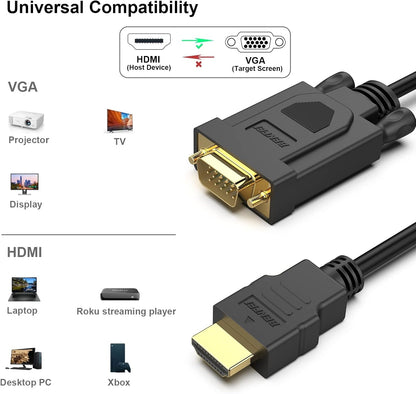 BENFEI HDMI to VGA Male to Male1.8M Cable