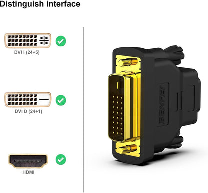 BENFEI DVI to HDMI, Bidirectional DVI to HDMI Male to Female 2 Pack