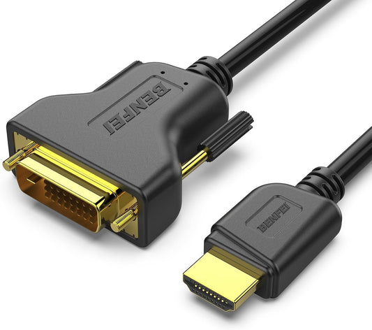 BENFEI HDMI to DVI, Bi Directional DVI-D 24+1 Male to HDMI Male High Speed Adapter Cable