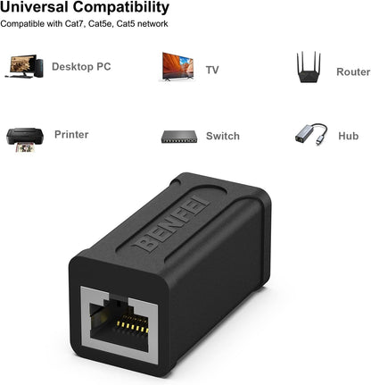 BENFEI RJ45 Inline Coupler, Cat7 Cat6 Cat5e Ethernet Coupler Female to Female