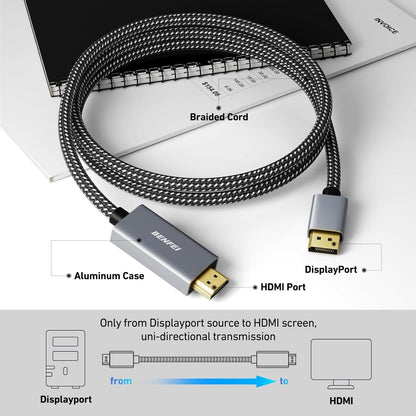 BENFEI 4K DisplayPort to HDMI 3m Cable