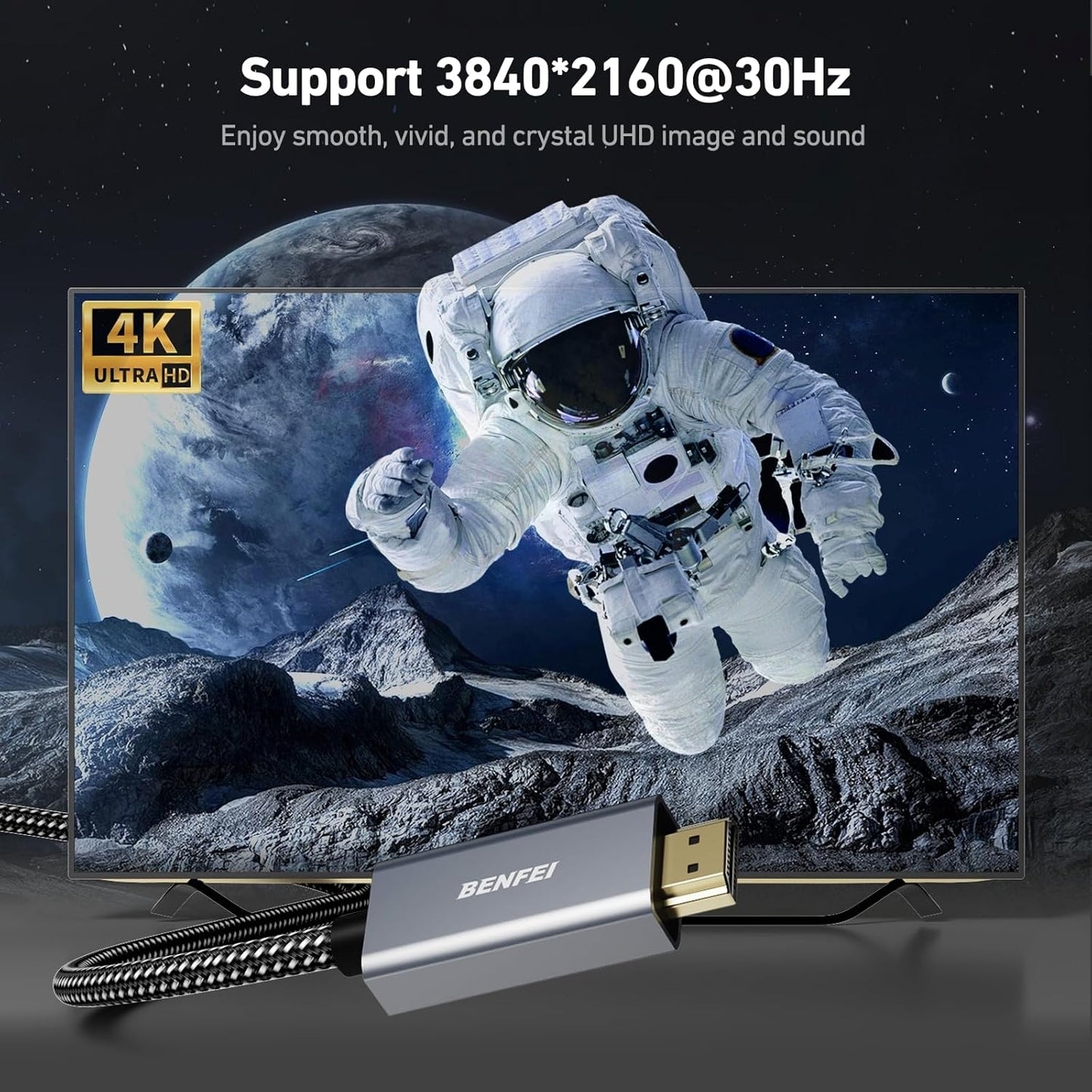 BENFEI 4K DisplayPort to HDMI 3m Cable