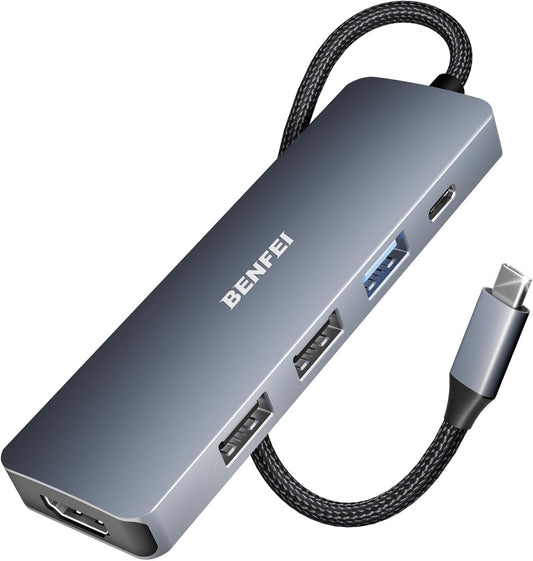 BENFEI USB C Hub 5-in-1 with 4K HDMI(Certified) Aluminum Case