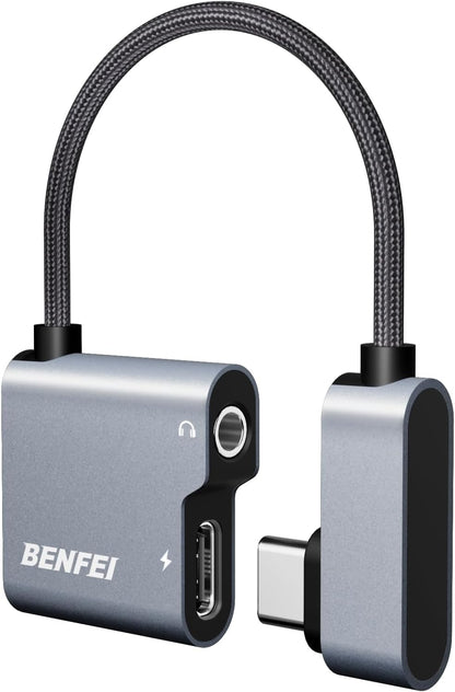 BENFEI USB C to Audio Jack Adapter with 60W Fast Charging