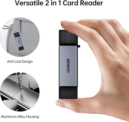 BENFEI SD Card Reader, USB C to SD Micro SD Card Memory Card  Adapter