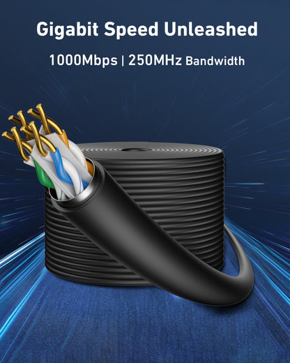 BENFEI 701BL 305M CAT6 UTP 1000Mbps Waterpoof Ethernet Cable 1000FT for Outdoor