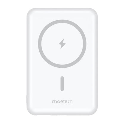 CHOETECH B662-WH USB-A + USB-C + Wireless Magnetic Power bank 5000mAh (White)