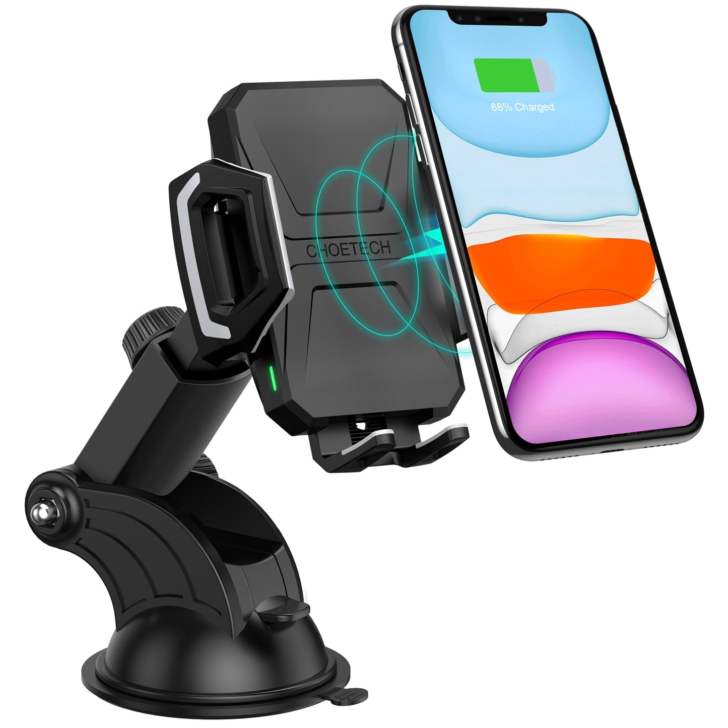 CHOETECH T521-F 15W Fast Wireless Charging Car Dock