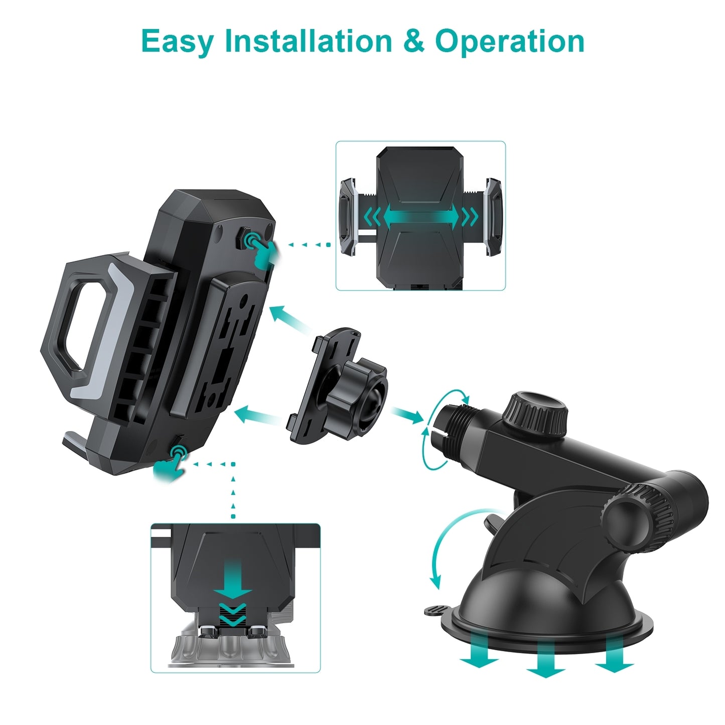 CHOETECH T521-F 15W Fast Wireless Charging Car Dock