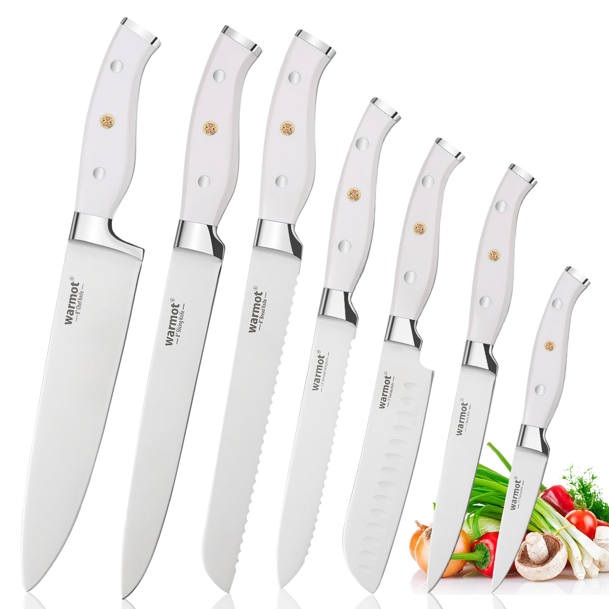 Warmot 7-Piece Ultra Sharp Chefs Knife Set with Gift Box (956-7)