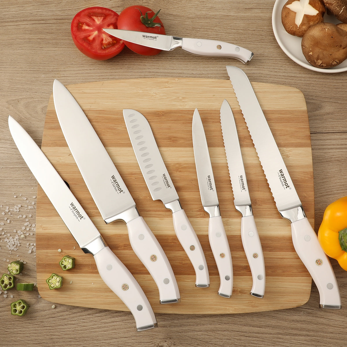 Warmot 7-Piece Ultra Sharp Chefs Knife Set with Gift Box (956-7)