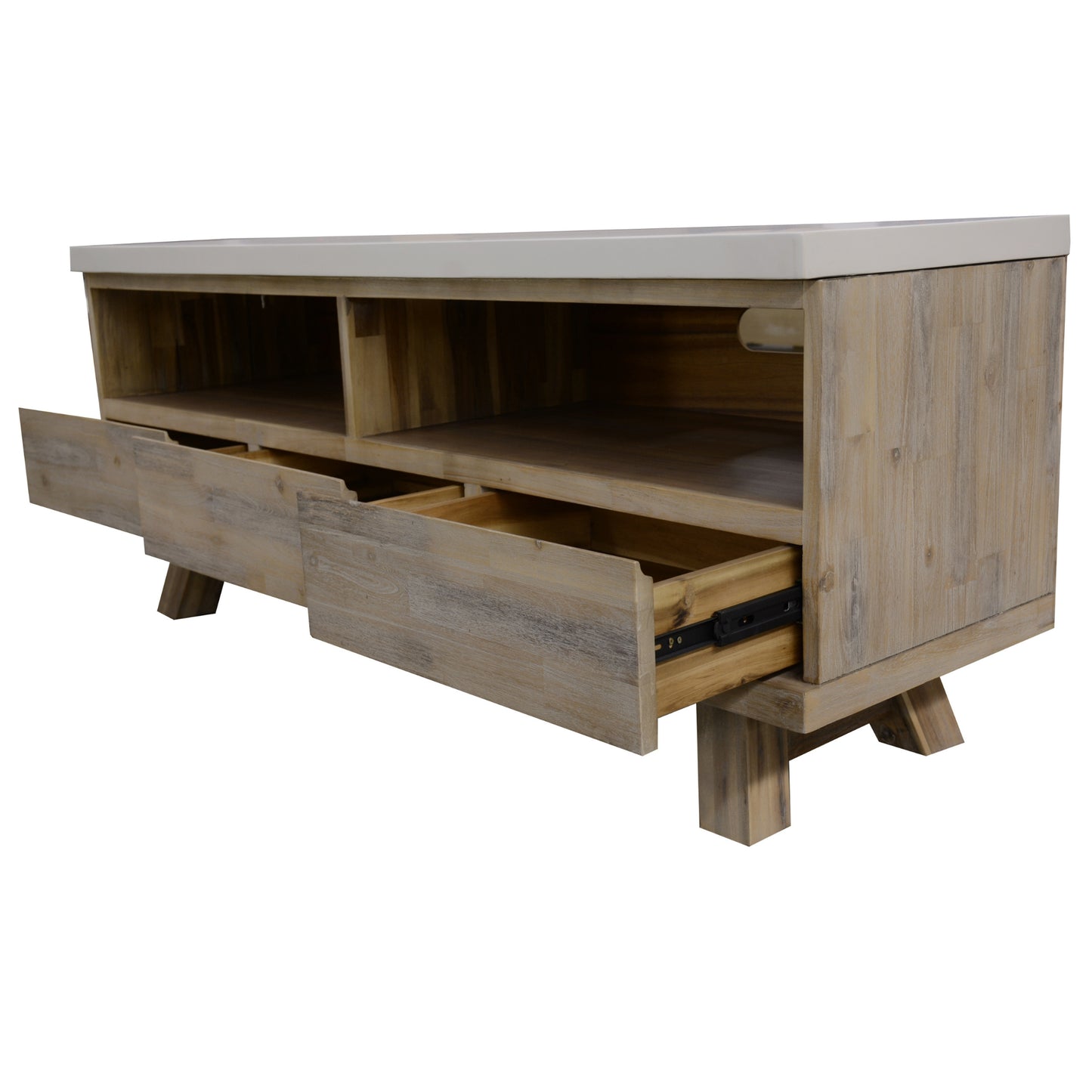 Stony 150cm ETU Entertainment TV Unit with Concrete Top - White