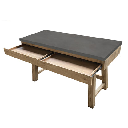 Stony 140cm Computer Writing Desk with Concrete Top - Grey