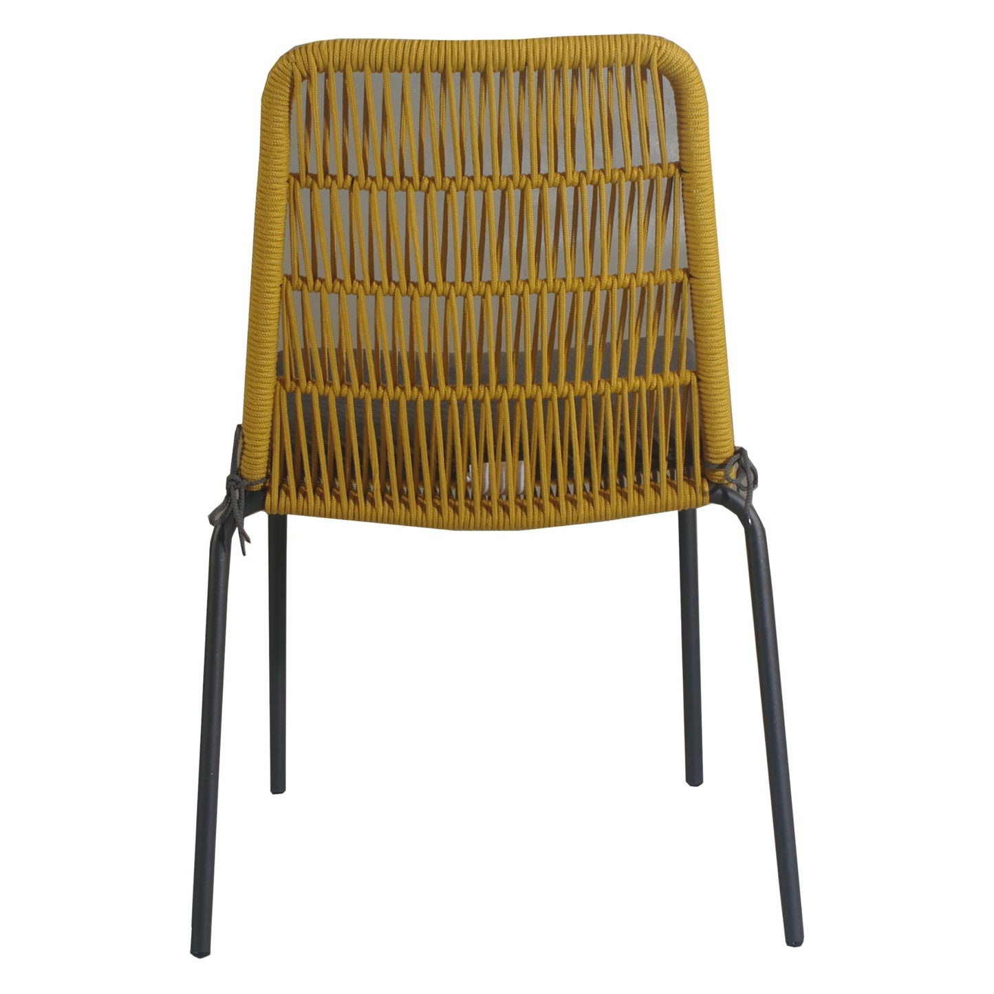 Lara 8pc Set Outdoor Rope Dining Chair Steel Frame Yellow