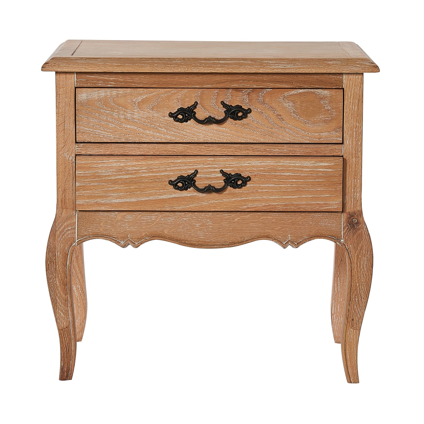 Bali Bedside Table 2 Drawers Storage Cabinet Shelf Side End Tables Oak