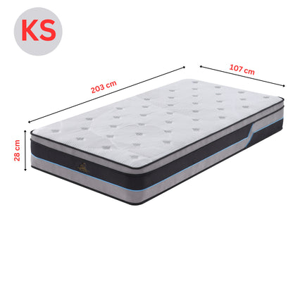 Cloud Dreams King Single Pocket Spring Luxury Plush Top 28cm Mattress