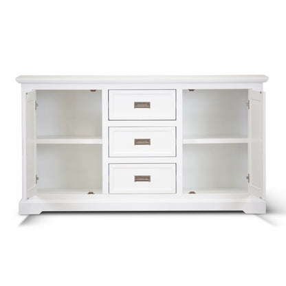 Laelia Buffet Table 166cm 2 Door 3 Drawer Acacia Wood Coastal Furniture -White