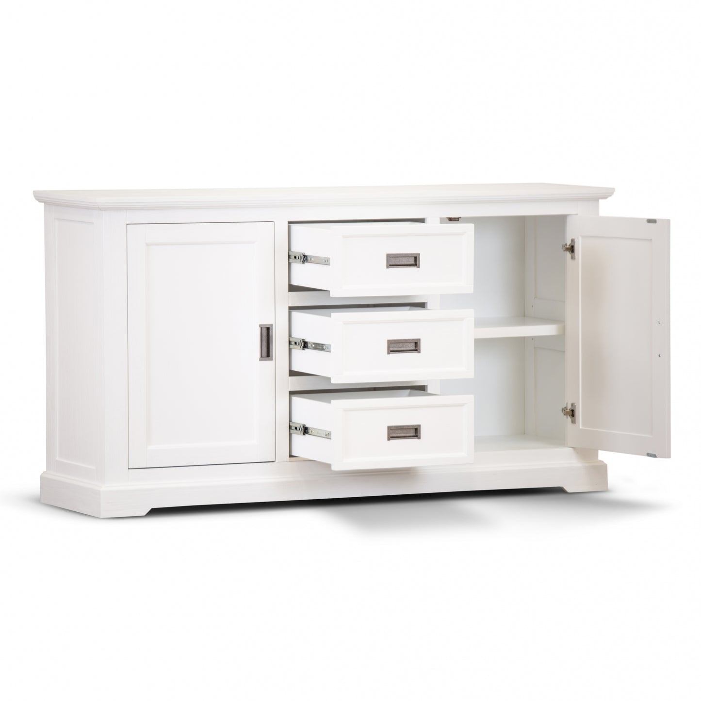 Laelia Buffet Table 166cm 2 Door 3 Drawer Acacia Wood Coastal Furniture -White