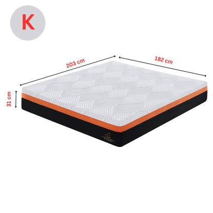 Heavenly King Size Memory Foam Medium-Firm Feel 31cm Mattress