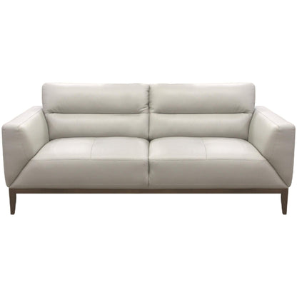 Downy  Genuine Leather Sofa 3 Seater Upholstered Lounge Couch - Silver