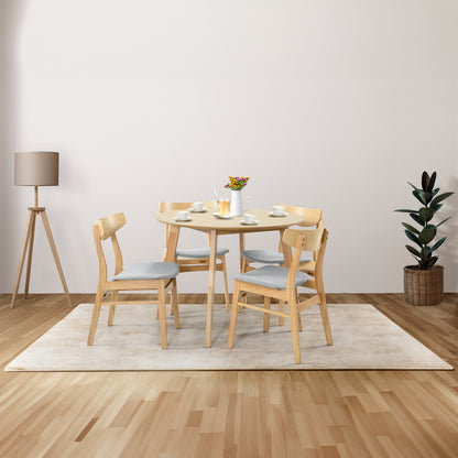 Cusco 100cm Round Dining Table Scandinavian Style Solid Rubberwood Natural