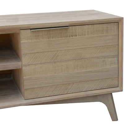 Tyler 166cm ETU Entertainment TV Unit 2 Door Solid Acacia Timber Brushed Smoke