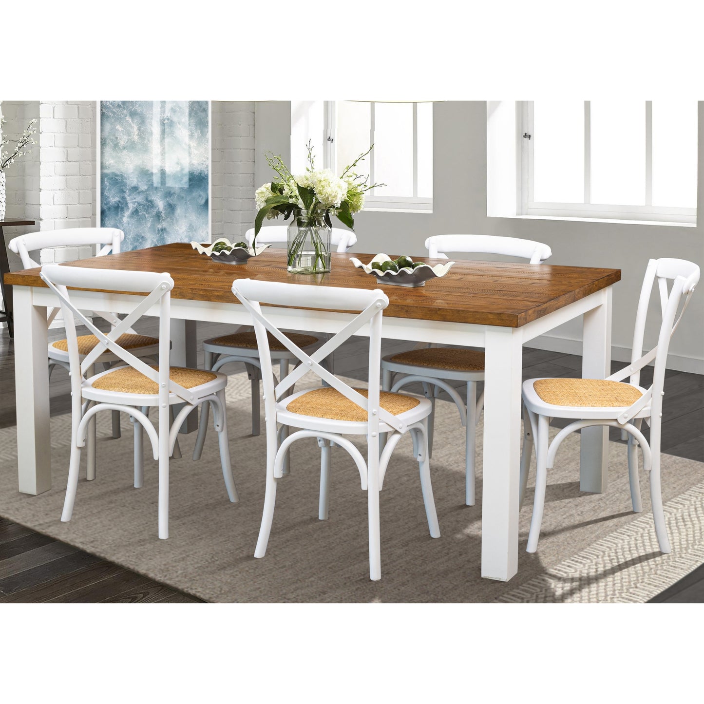 Norah Dining Table 180cm Solid Acacia Wood Home Dinner Furniture