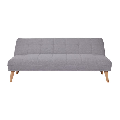 Jovie 3 Seater Sofa Queen Bed Fabric Uplholstered Lounge Couch - Light Grey