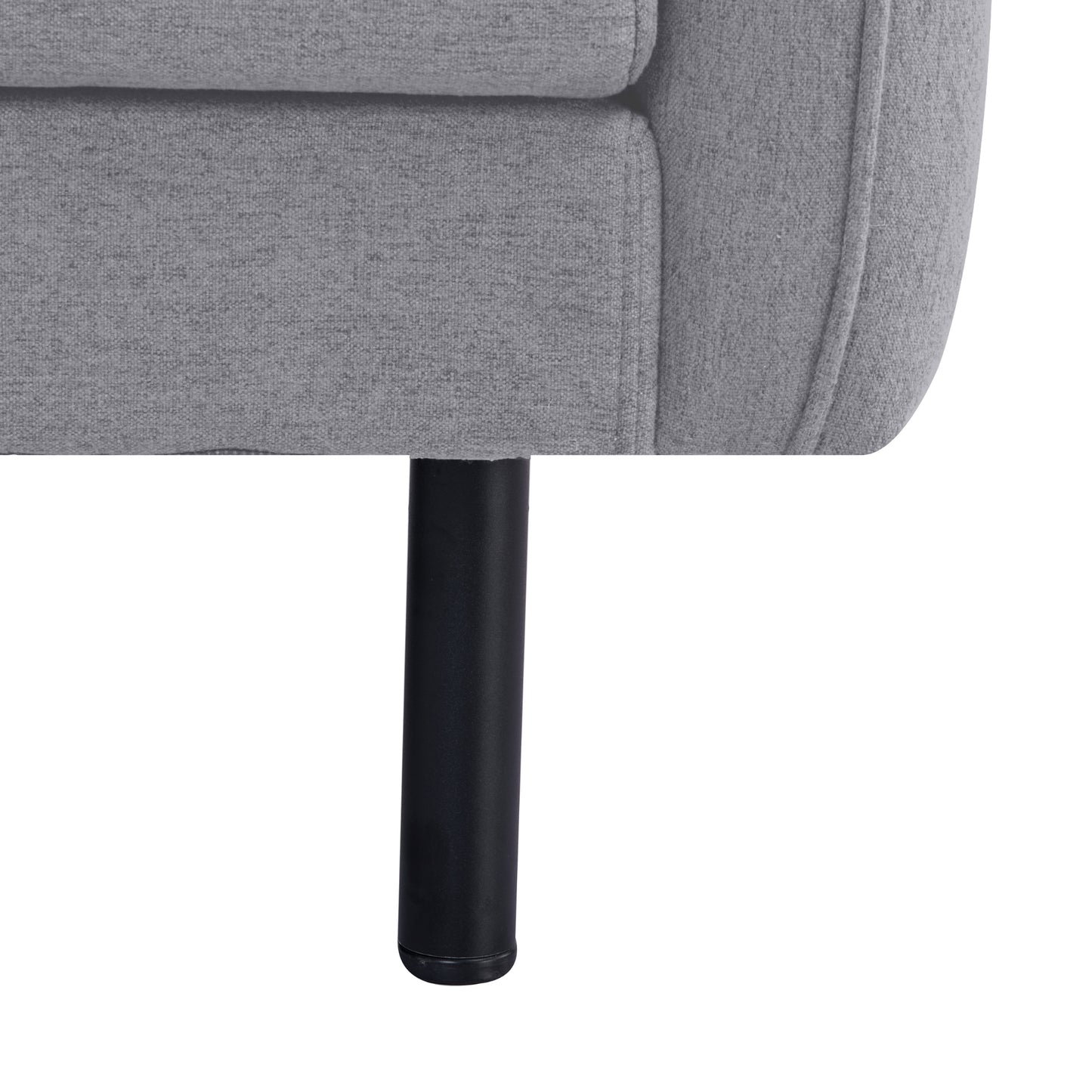 Channel 3 Seater Fabric Sofa Lounge Couch Grey