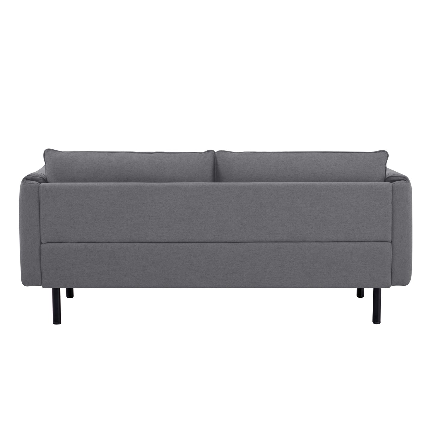 Channel 3 Seater Fabric Sofa Lounge Couch Dark Grey