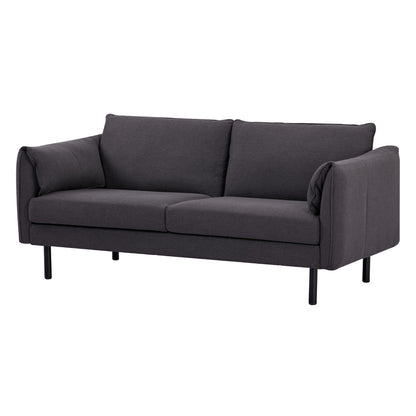 Channel 3 Seater Fabric Sofa Lounge Couch Charcoal