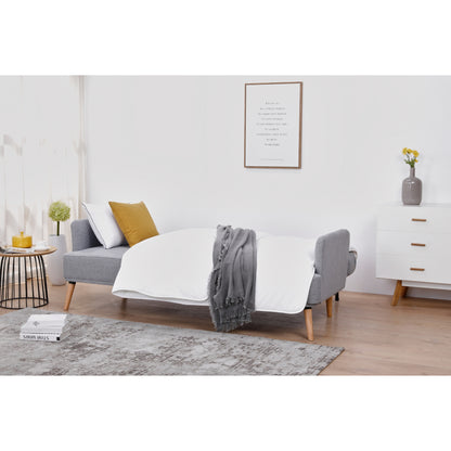 Merlin 3 Seater Sofa Futon Bed Fabric Lounge Couch - Grey