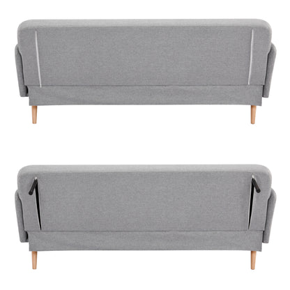 Merlin 3 Seater Sofa Futon Bed Fabric Lounge Couch - Grey