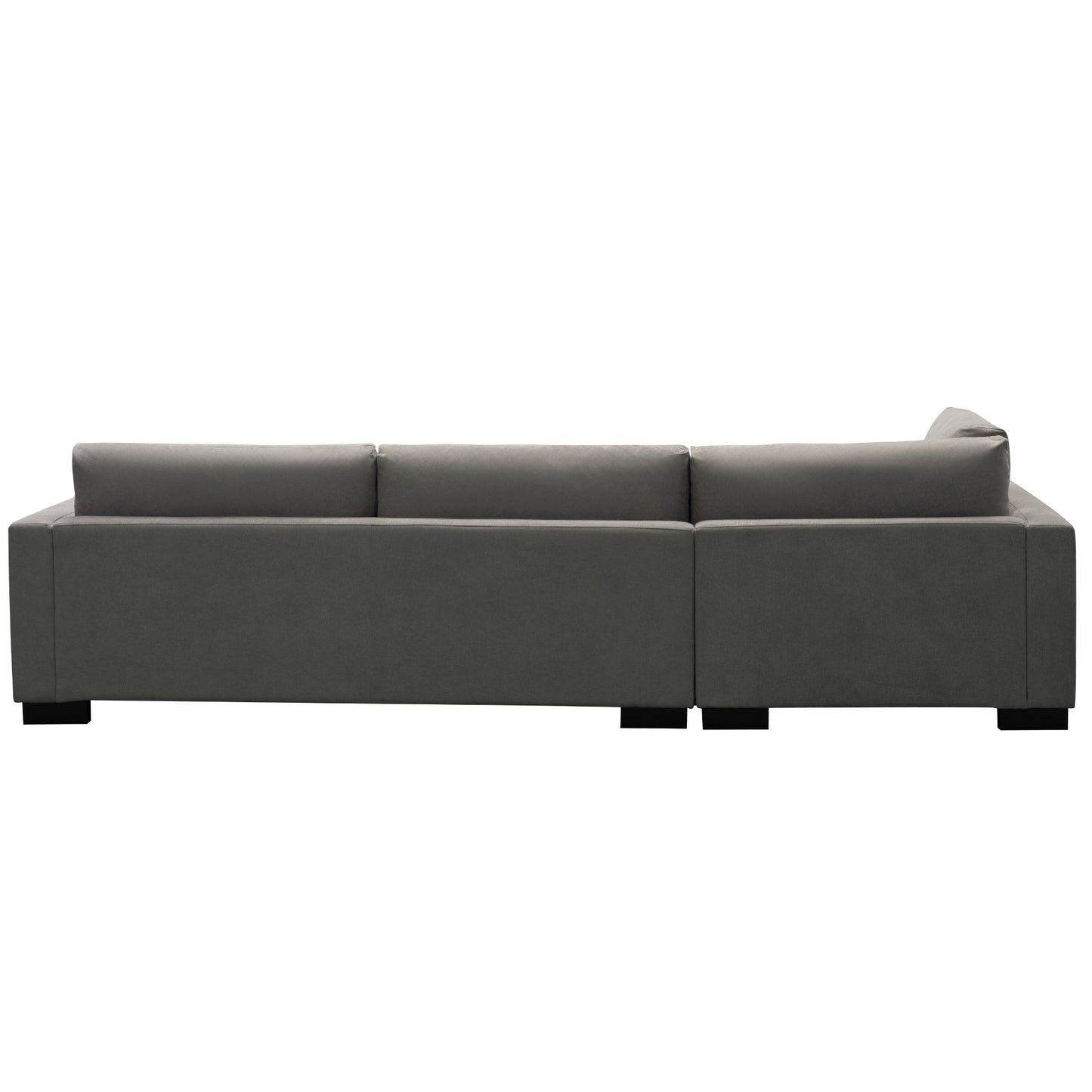 Royalty 3 Seater Sofa Fabric Upholstered Left Chaise Lounge Couch - Grey