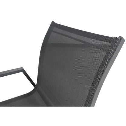 Iberia 2pc Set Aluminium Outdoor Dining Chairs Charcoal