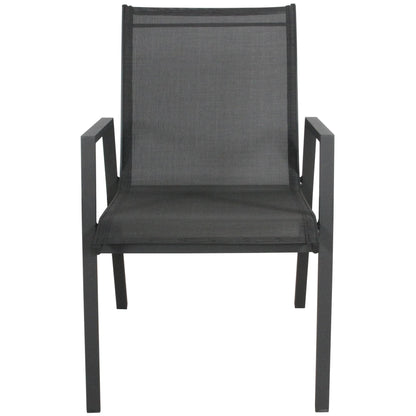 Iberia 6pc Set Aluminium Outdoor Dining Chairs Charcoal