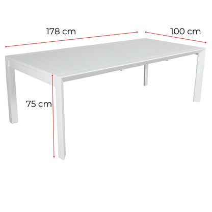 Iberia 178cm Aluminium Outdoor Dining Table White