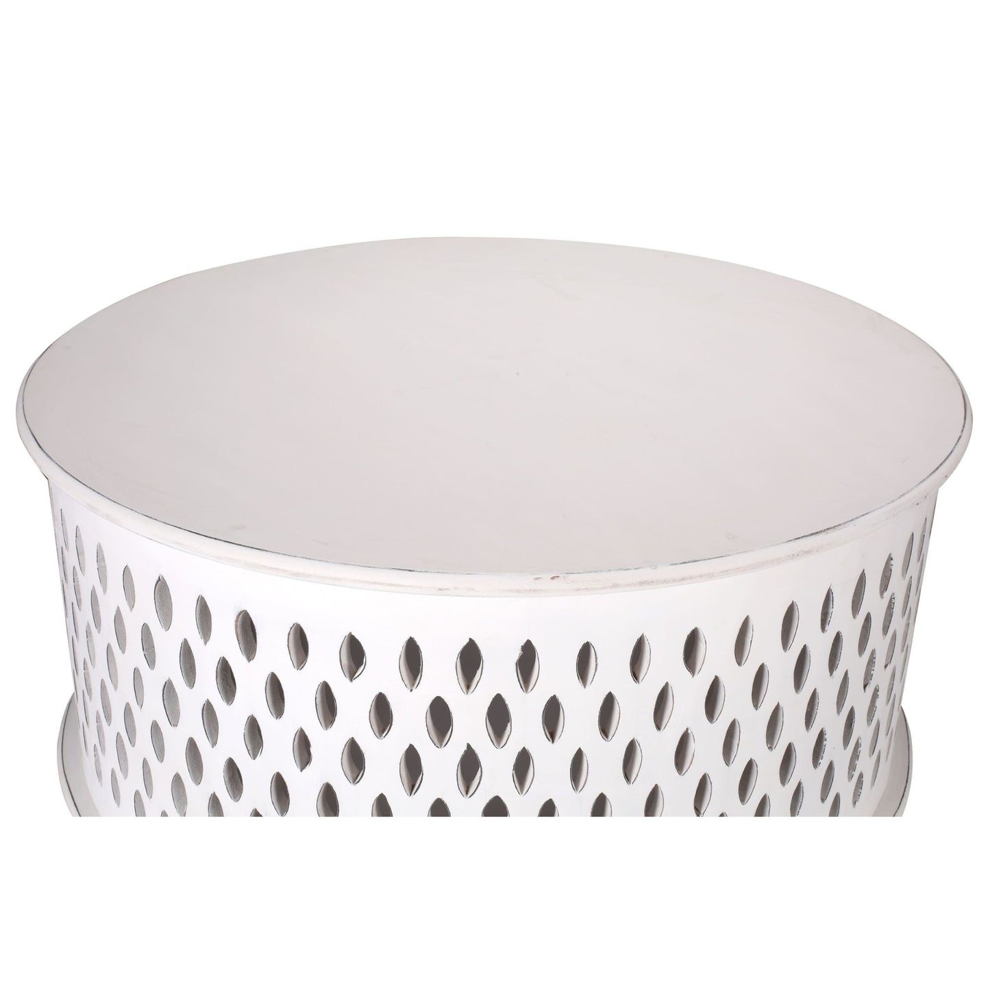 Pansy  Wooden Round 80cm Coffee Table - White