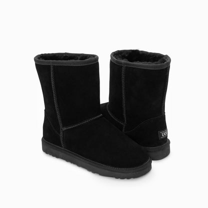 Ugg Boots Genuine Australian Sheepskin Unisex Short Classic Suede (Black, EU43)