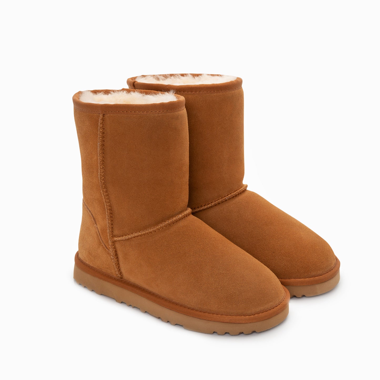 Ugg Boots Genuine Australian Sheepskin Unisex Short Classic Suede (Chestnut, EU44)