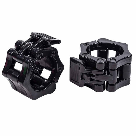 2Pcs 2in / 50mm Olympic Dumbbell Clamps Barbell Clamps Collars Clips Bar Plates Collar Clips Black