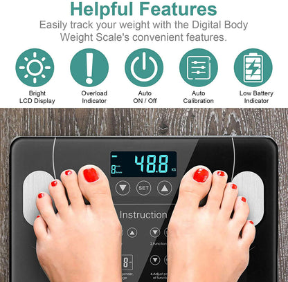 LCD Scales Body Weight Bathroom Bath room Body Fat Gym Fitness Scale BMI BMR