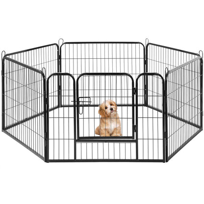 6 Panel Pet Dog Cat Bunny Puppy Play pen Playpen 80x80cm Exercise Cage Dog Panel Fence