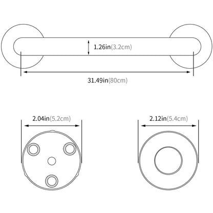 80cm Stainless Steel Handle for Shower Toilet Grab Bar Handle Bathroom Stairway Handrail Elderly Senior Assist