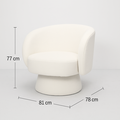 Interior Ave - Celine Swivel Armchair – Chenille Pearl White