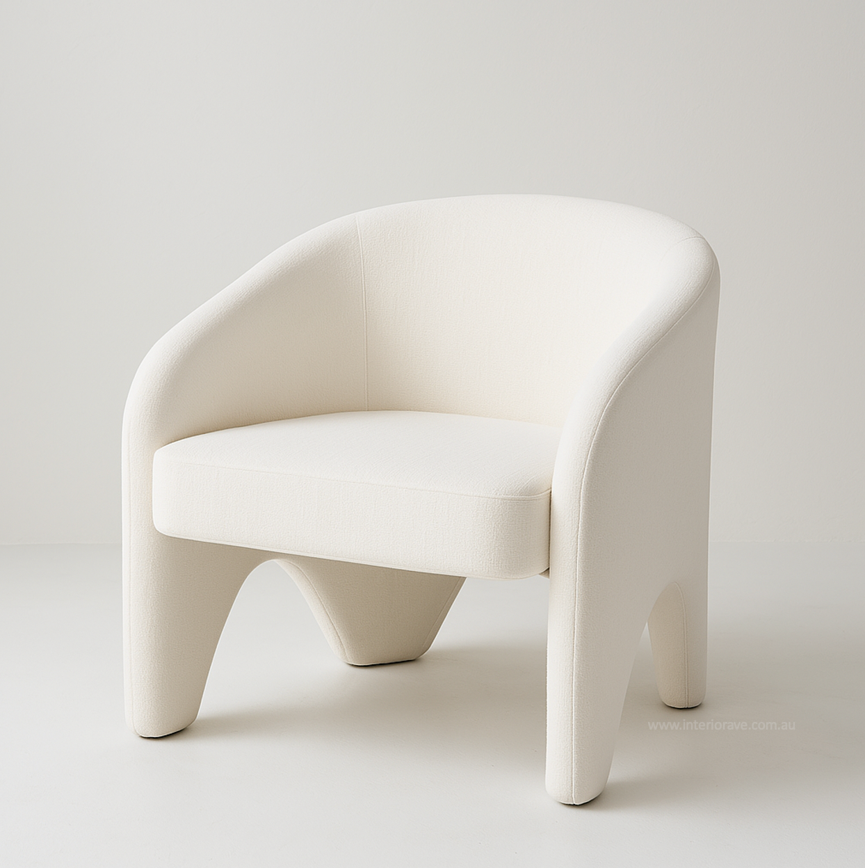 Interior Ave - Nova Sculptural Accent Chair – White Chenille