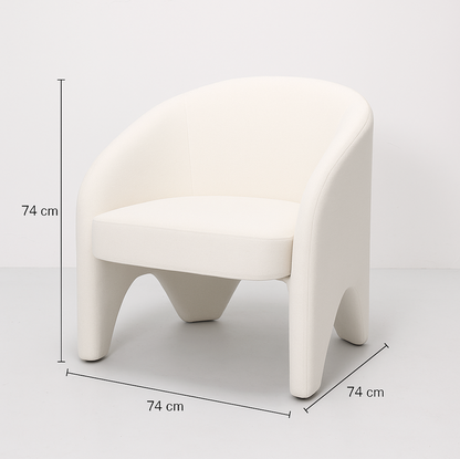 Interior Ave - Nova Sculptural Accent Chair – White Chenille